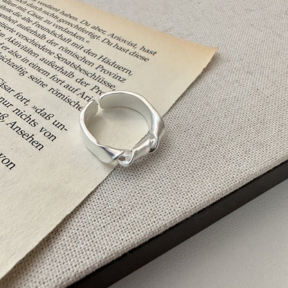 Sterling Sier Knotted Matte Style Simple Single Rings