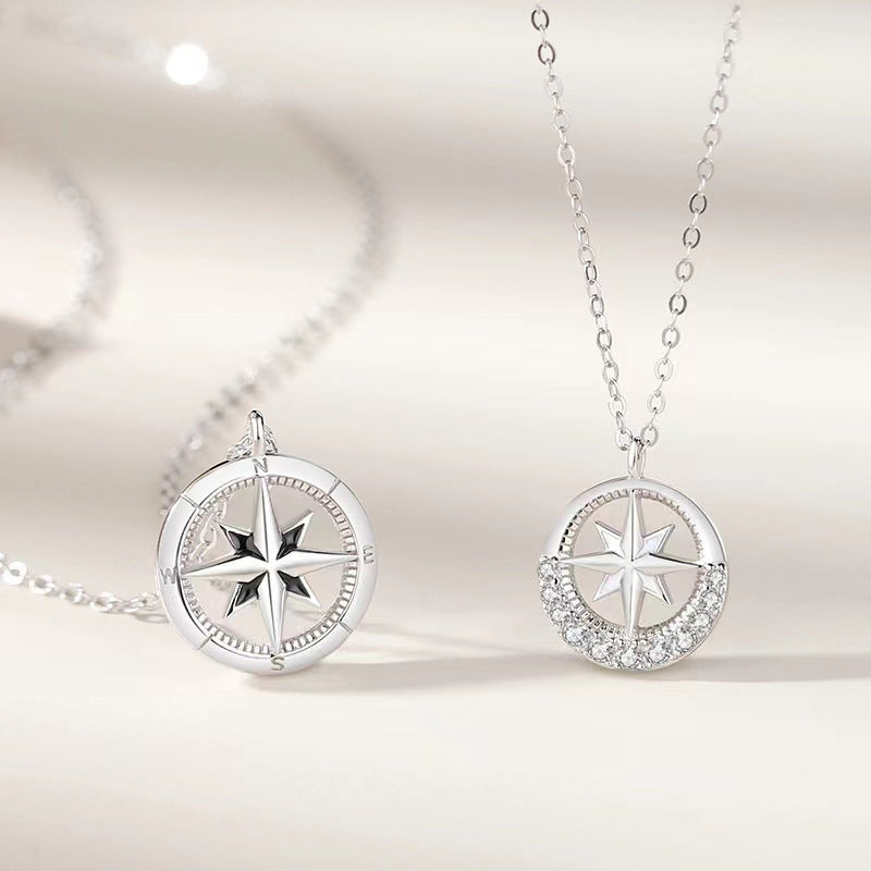 Awn Star Compass Couple Pair Of Necklaces