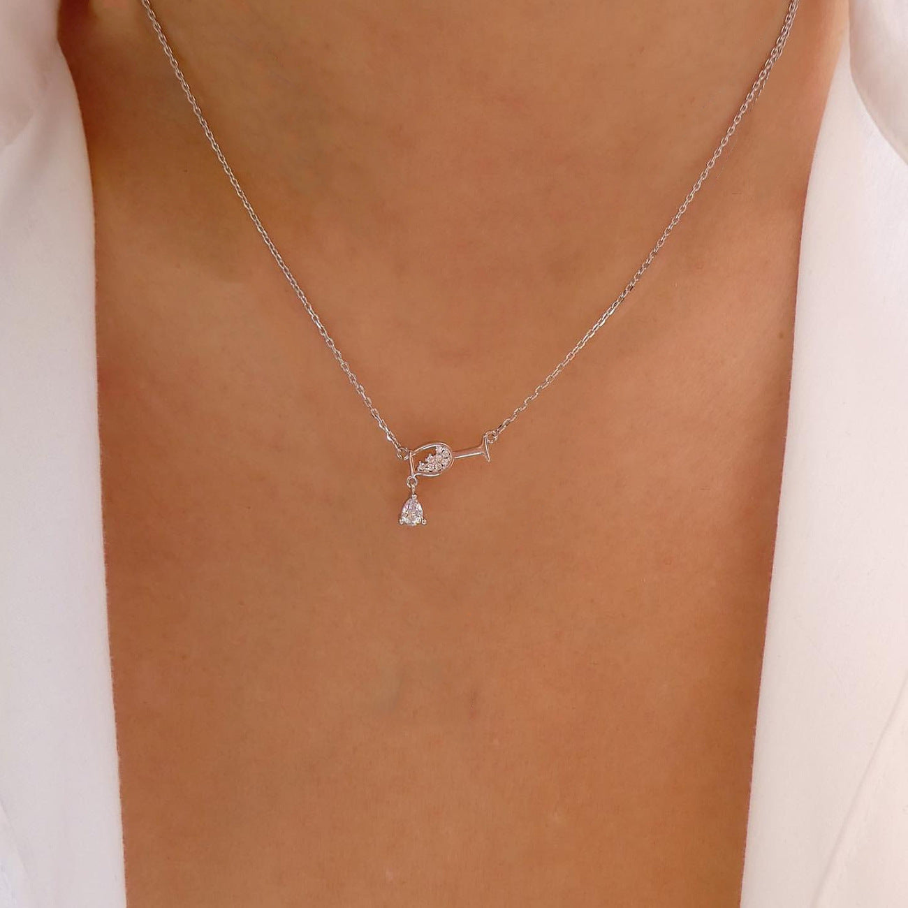 Women's Personalized Goblet Elegant Zircon Love Red Necklaces