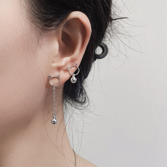 Gu Cute Bell Cat Female Temperament Earrings