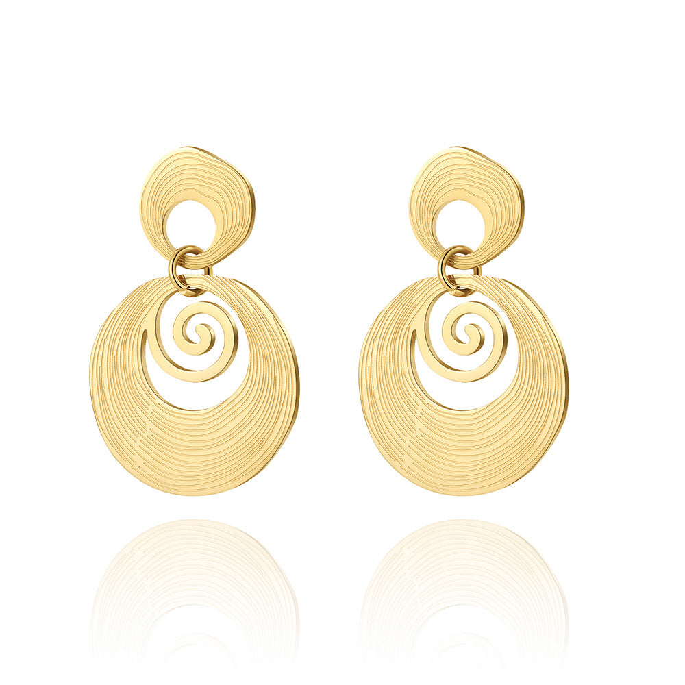 Texture Gold-plated Stainless Steel Creative Titanium Earrings