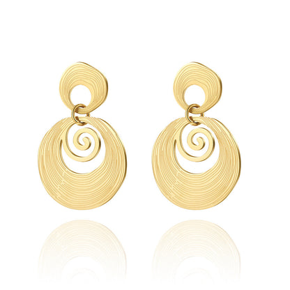 Texture Gold-plated Stainless Steel Creative Titanium Earrings