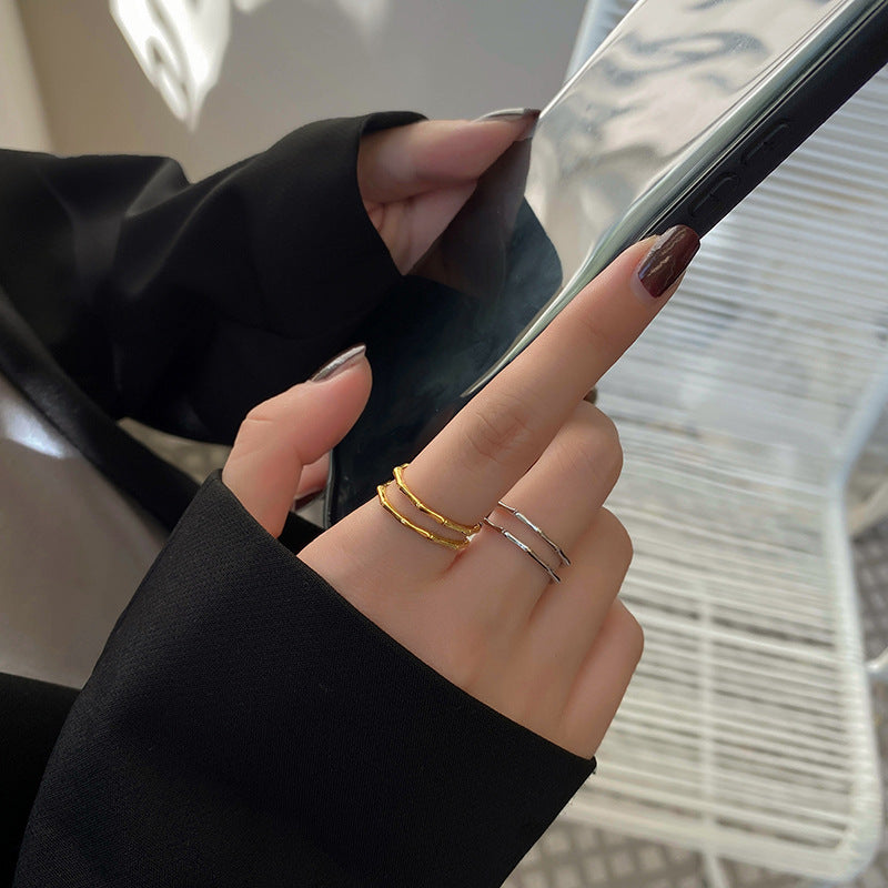 Layer Bamboo Geometric Fashion Fashionmonger Open Rings