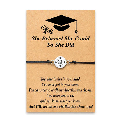 Creative Simple Card Wax Line Stainless Bracelets