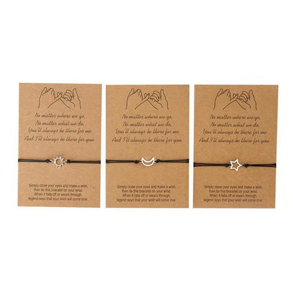 Card Creative Sun Moon Star Woven Bracelets