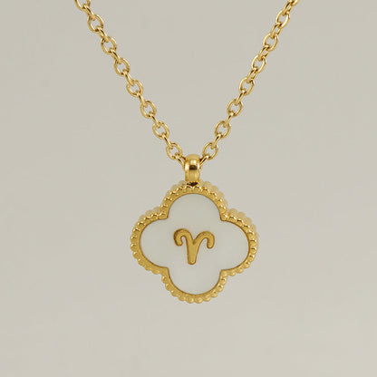 Titanium Steel Clover Shell Constellation Stainless Necklaces