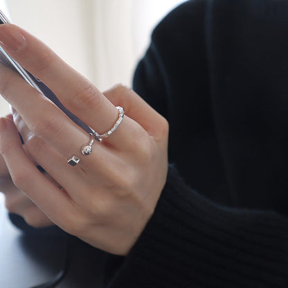 Cut Small Stone Female Fashion Simple Daily Rings
