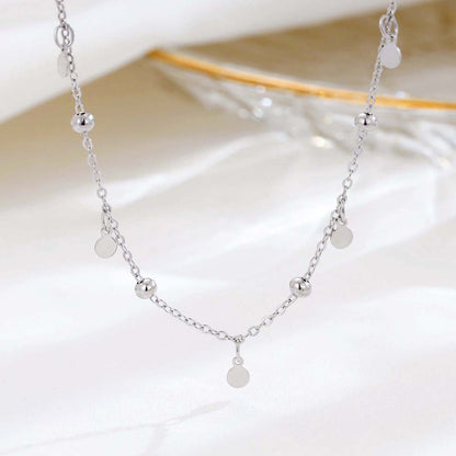 Women's Sterling Sier Spacer Bead Temperamental Minority High-grade Ornament Light Necklaces