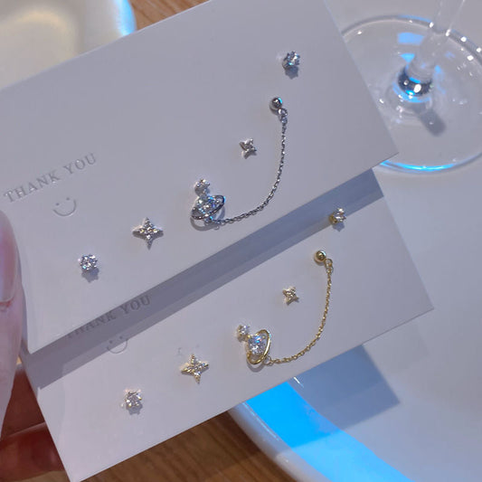 Mini Ear Bones Chain Double-ended Daily Earrings