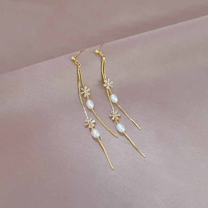 Diamond Geometric Ear Female Temperament Long Fringe Earrings