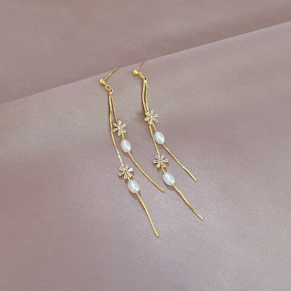 Diamond Geometric Ear Female Temperament Long Fringe Earrings