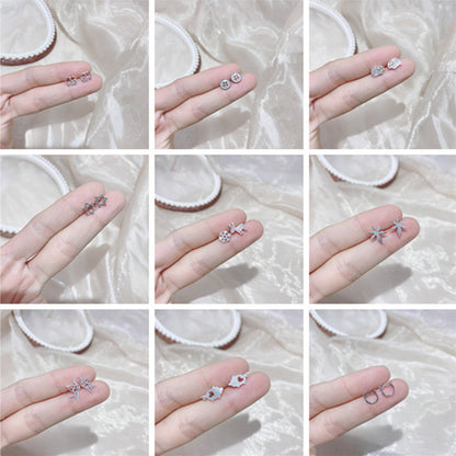 Sier Female Simple And Compact Delicate Earrings