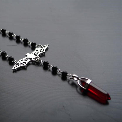 Fashion Simple Jewelry Moon Hexagon Prism Bat Necklaces