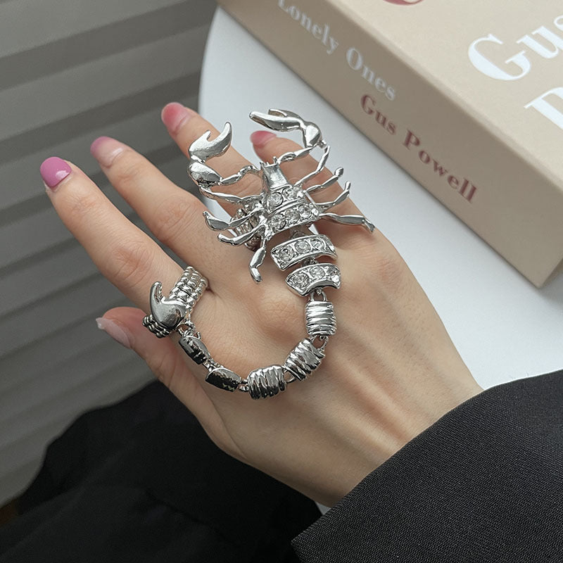 Metal Scorpion Chain Female Hip Hop Rings