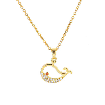 Women's Dancing Whale Titanium Steel Fresh And Necklaces