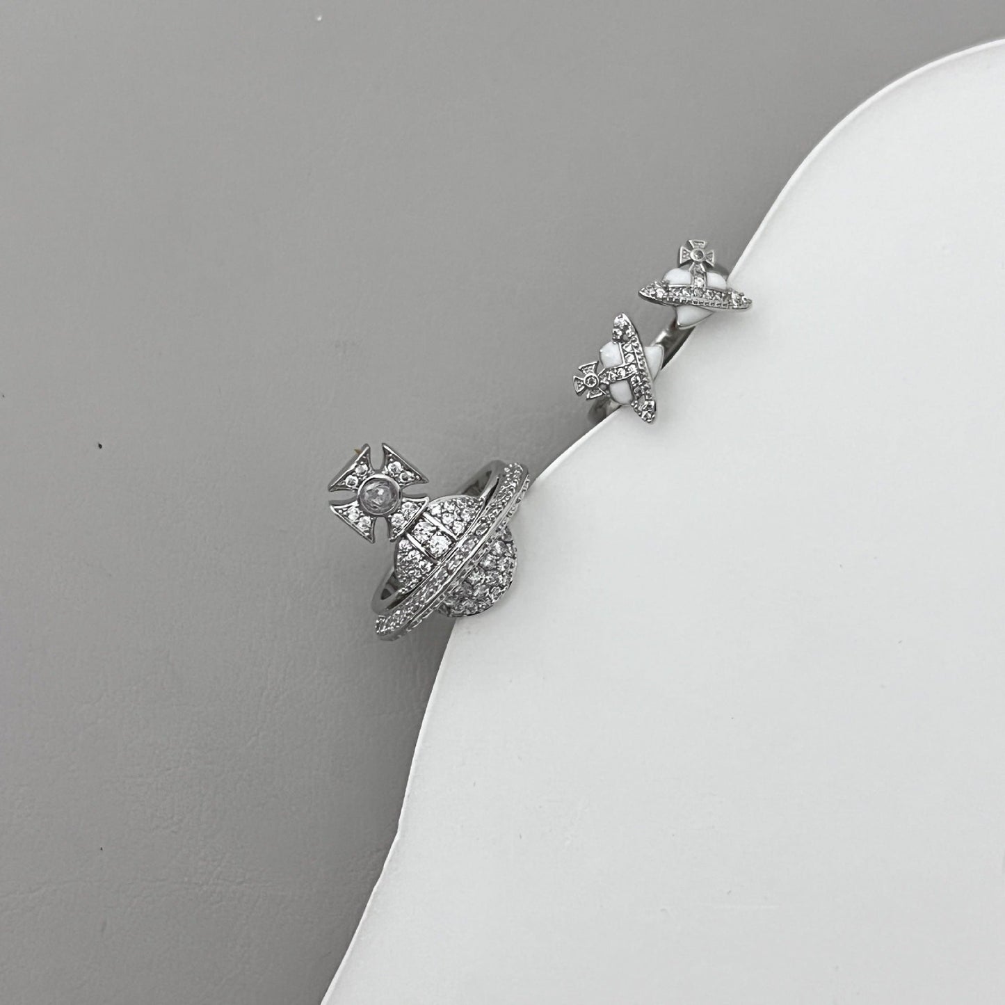 Open Double Planet Personality Trendy Cool Flash Twin Free Rings