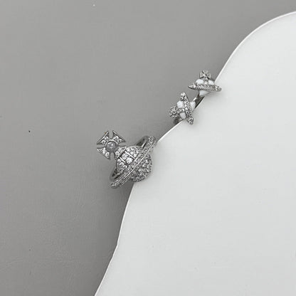 Open Double Planet Personality Trendy Cool Flash Twin Free Rings