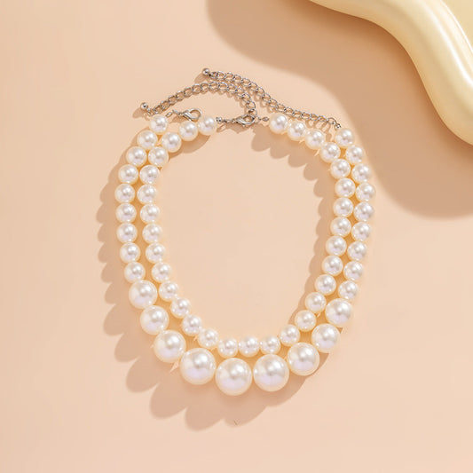 Women's Exaggerated Big Pearl Grace Clavicle Chain Necklaces