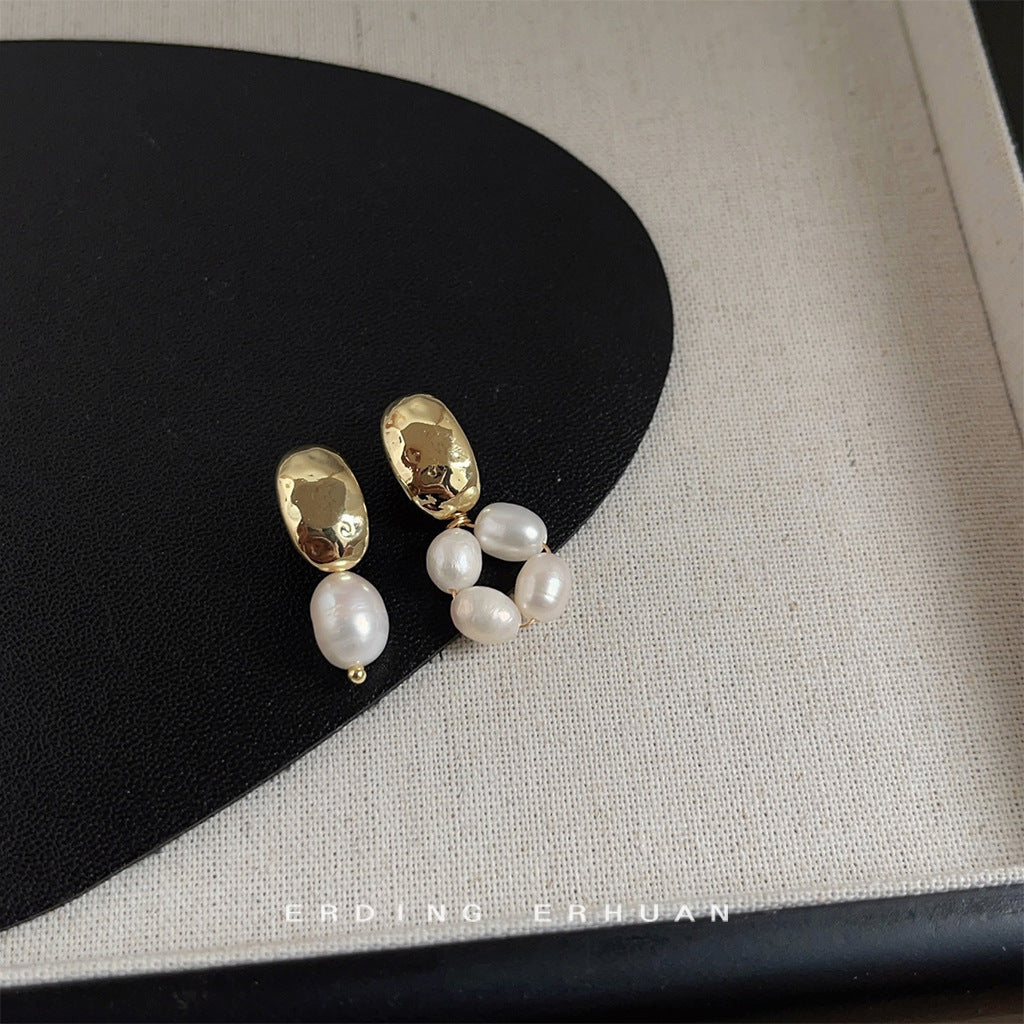 Collection Freshwater Pearl Handmade Sier Needle Earrings