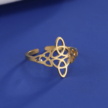 Hollow Single Layer Witch Knot Material Rings