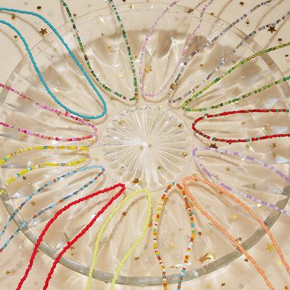 Women's Style Sweet Dopamine Small Beads Beaded Girly Rainbow Necklaces