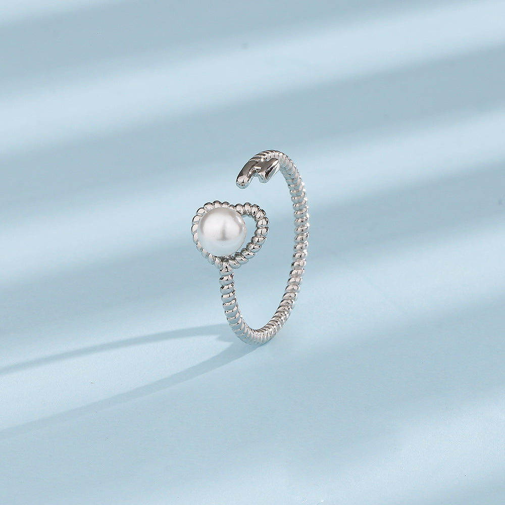 Sweet French Style Temperament Twist Heart-shaped Rings