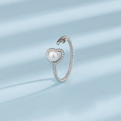 Sweet French Style Temperament Twist Heart-shaped Rings