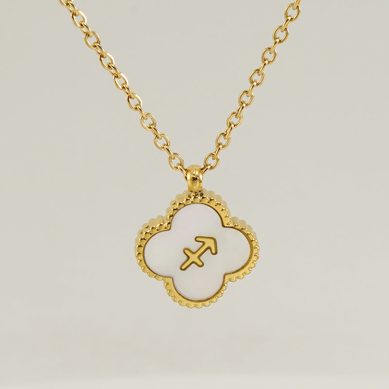 Titanium Steel Clover Shell Constellation Stainless Necklaces