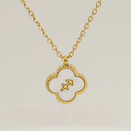 Titanium Steel Clover Shell Constellation Stainless Necklaces