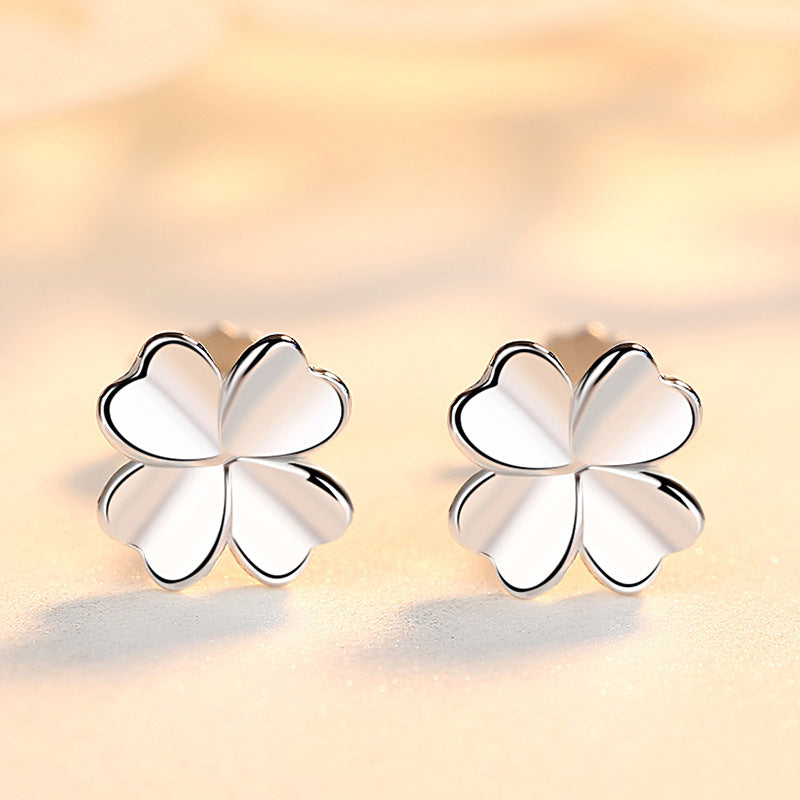 Women's Glossy Four Leaf Clover Ear Graceful Earrings