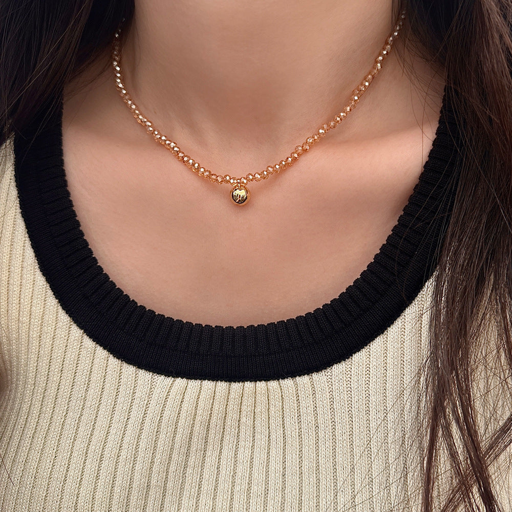 Women's & Men's Protection Glass Pearl Hip Hop Niche Crystal Necklaces