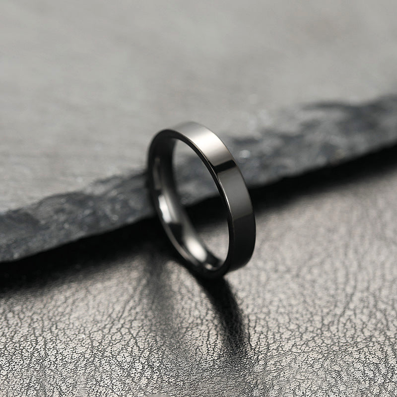 Titanium Steel Design Bright Surface Simple Stainless Rings