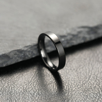 Titanium Steel Design Bright Surface Simple Stainless Rings