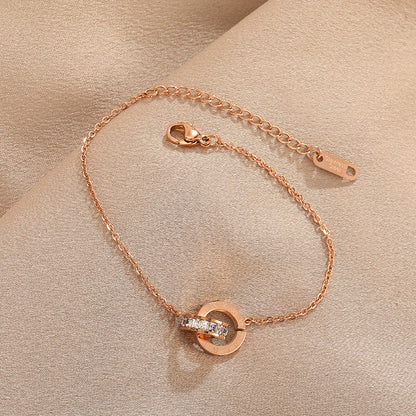 Roman Titanium Steel No Fading Rose Bracelets