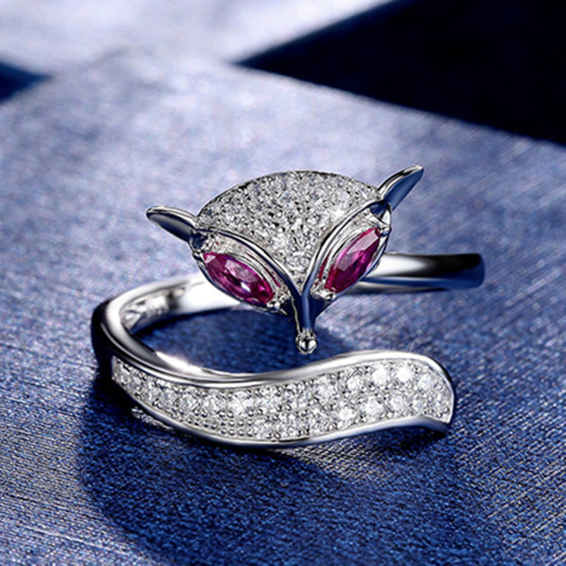 Women's Korean Charm Full Diamond Open Hand Rings