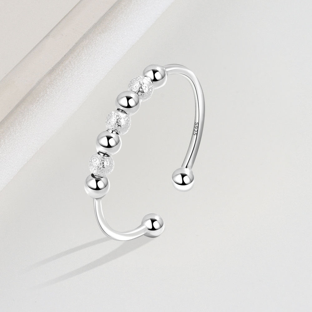 Women's Korean Style Sterling Sier Decompression Anxiety Rings