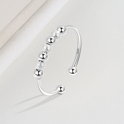 Women's Korean Style Sterling Sier Decompression Anxiety Rings