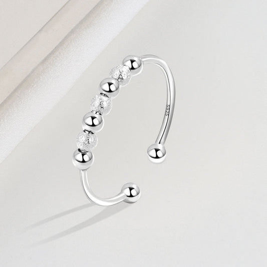 Women's Korean Style Sterling Sier Decompression Anxiety Rings