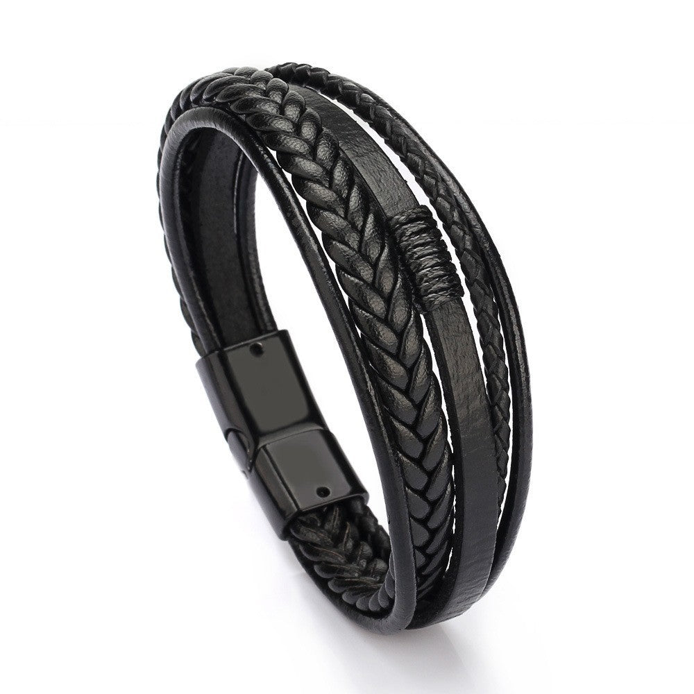 Men's Jewelry Fashion Leather Rope Hand Weaving Bracelets