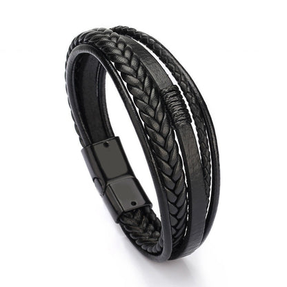 Men's Jewelry Fashion Leather Rope Hand Weaving Bracelets