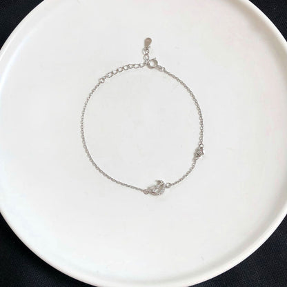 Pure Sier Moon Female Simple Design Bracelets