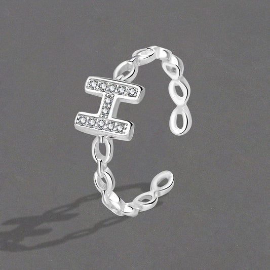 Women's Korean Style Simple Letters Open Personalized Rings