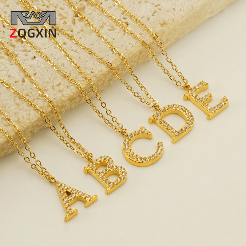 Women's English Letter Pendant High-grade Clavicle Chain Necklaces
