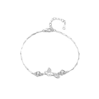 Blue Eucalyptus And Bird For Design High-grade Temperament Bracelets