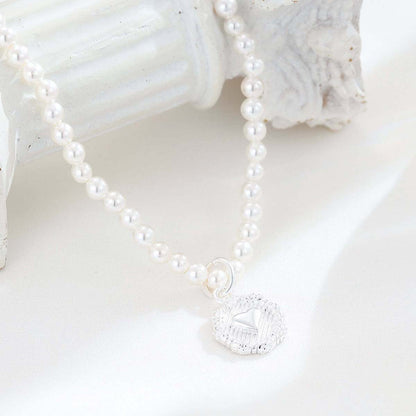 Women's Sterling Sier Pearl Heart Temperamental Minority High-grade Ornament Light Necklaces