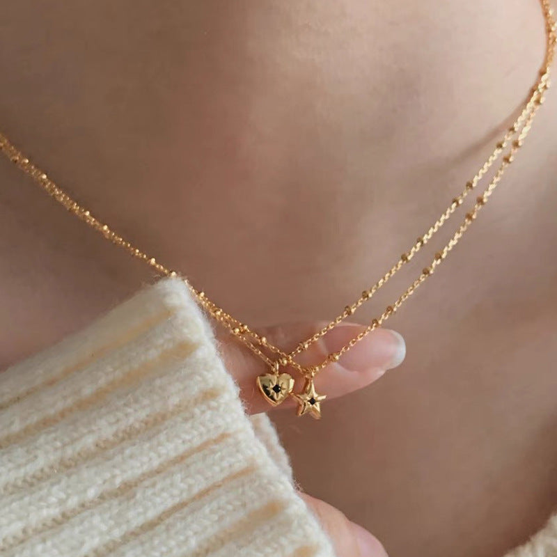 Heart Pendant Female Niche Retro Personality Necklaces