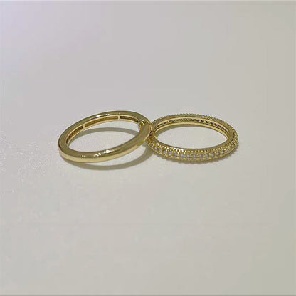 Women's French Vintage Zircon Metal Suit Niche Personality Rings