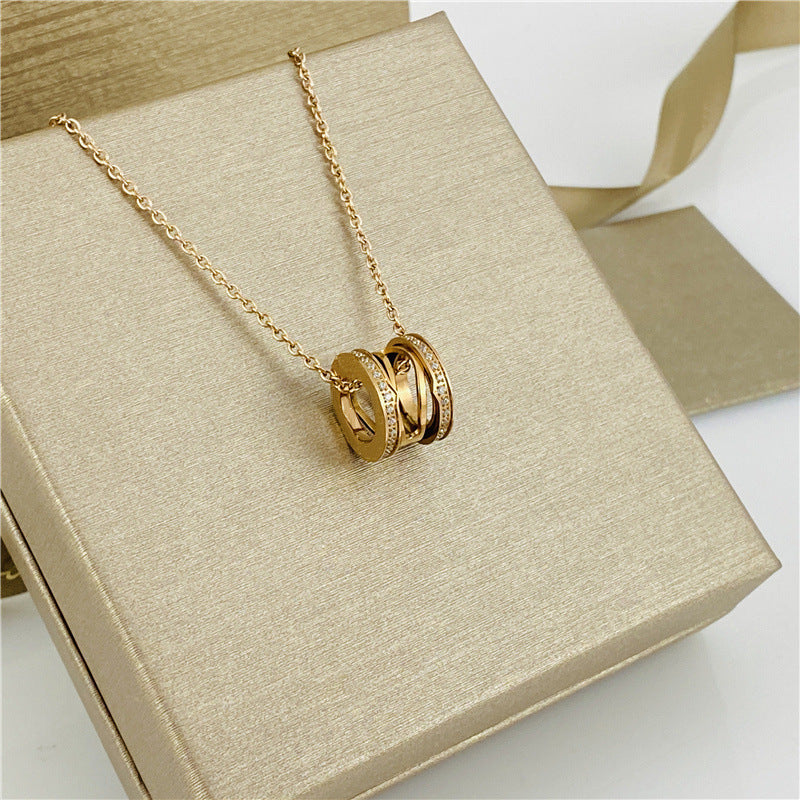 Women's & Men's Ceramic High Version Spring Full Diamond Small Waist Necklaces