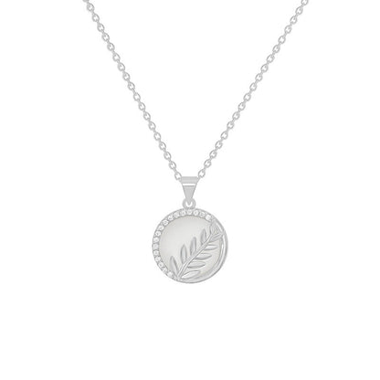 Women's Leaves Round Versatile Style Simple Pendant Necklaces