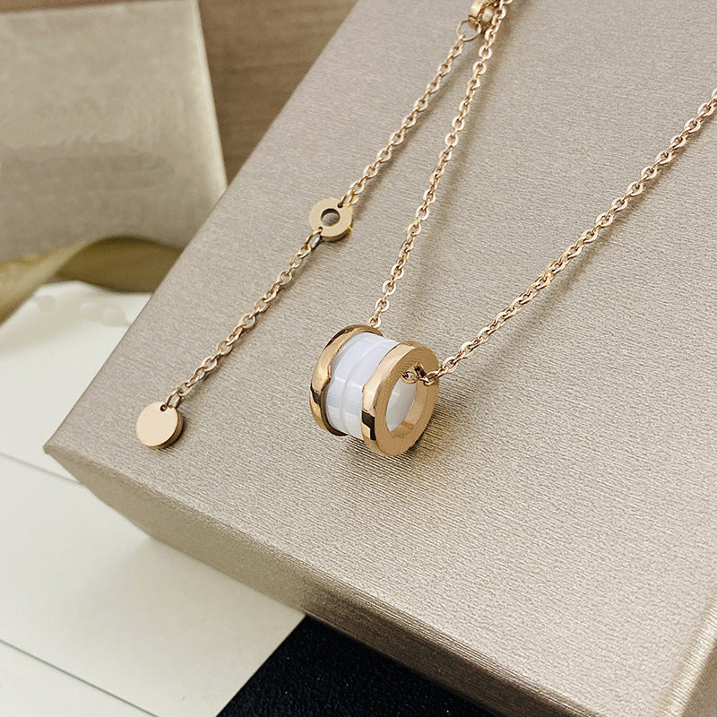 Women's & Men's Ceramic High Version Spring Full Diamond Small Waist Necklaces